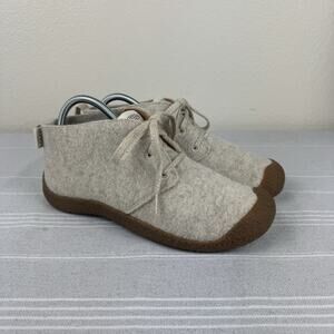 Women’s Keen Mosey Chukka Lace Up Ankle Boot Natural Felt Wool Birch Oatmeal 9